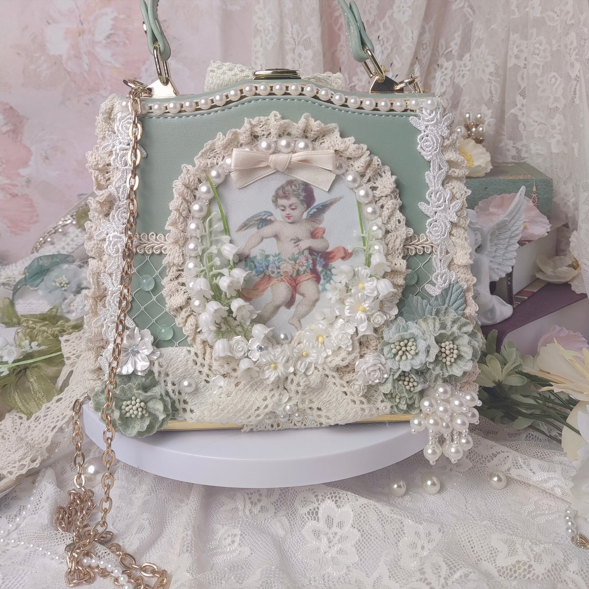 Handmade Fairycore Pearl Studded Hand Bag – Retro Fairy