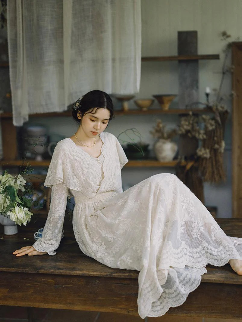 Vintage Softcore Lace Embroidery Dress