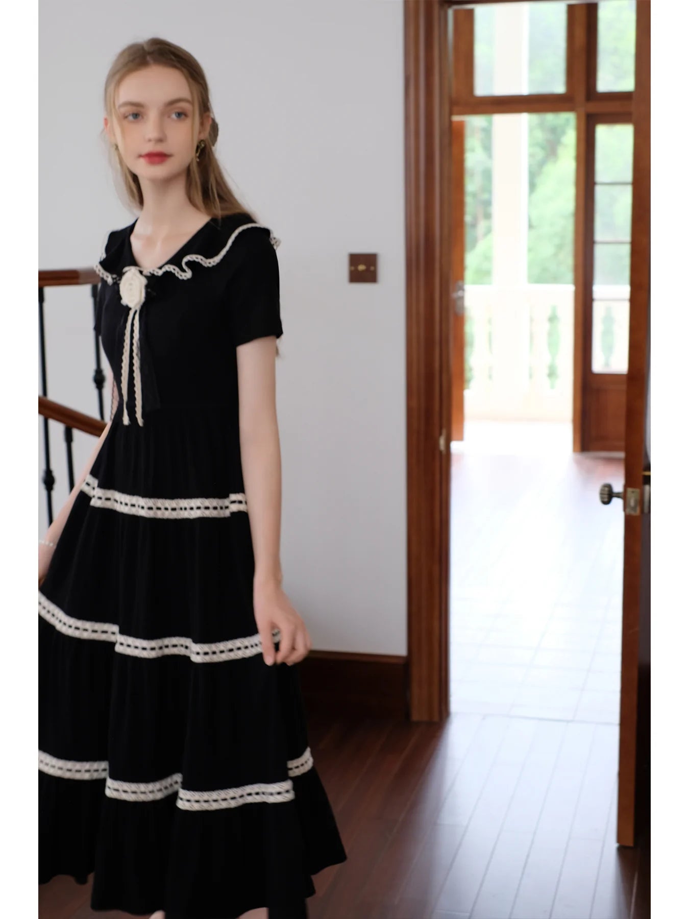 Retro Parisian Black Dress