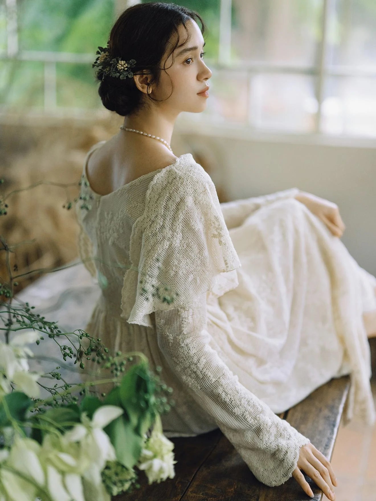 Vintage Softcore Lace Embroidery Dress