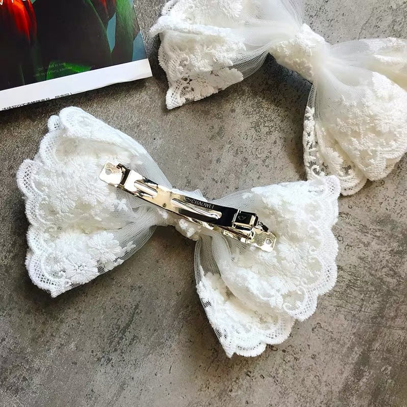 Retro Bow Tie Lace Hair Clip