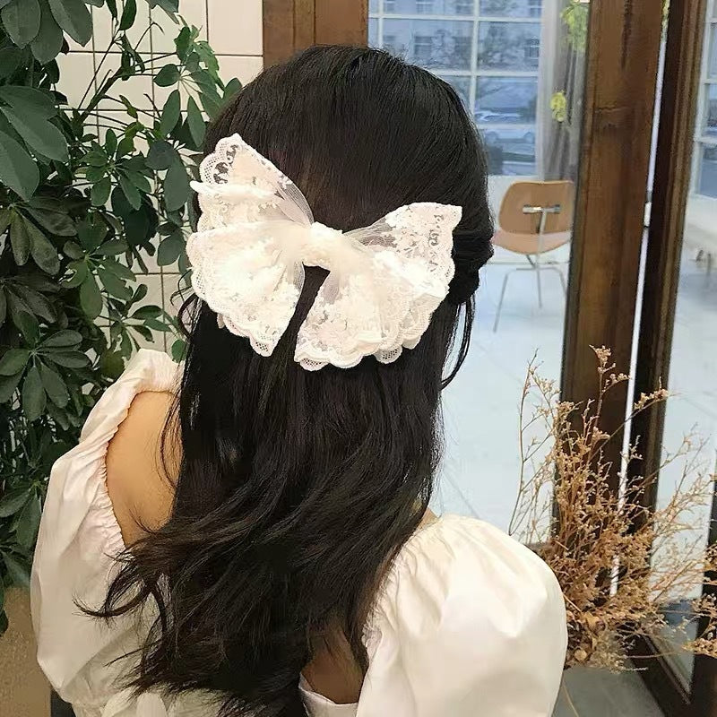 Retro Bow Tie Lace Hair Clip