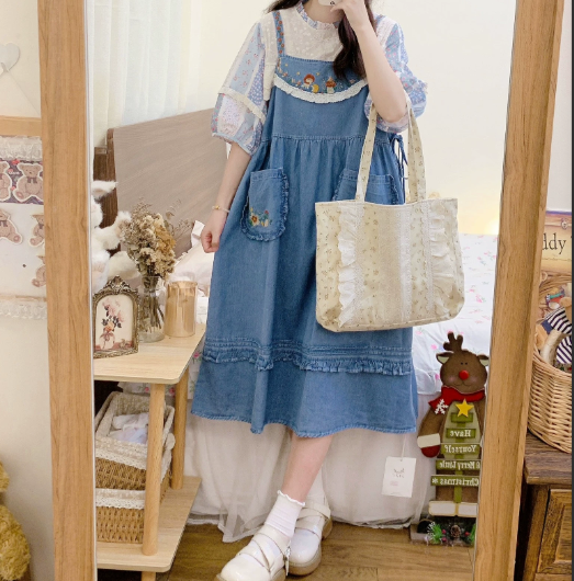 White Stuff Blue Denim Pinafore Short Dress – Quality Brands Outlet