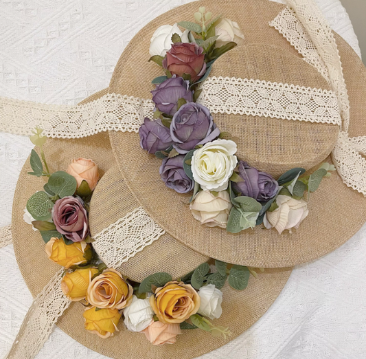 straw hat lolita hat vintage bonnet vintage hat