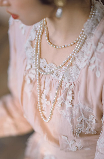 Period Drama Style Embroidery Vintage Dress