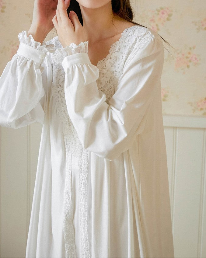 Vintage Style V Neck Night Gown Dress