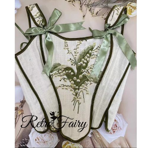 Vintage Remake Lace up Bow Tie Corset