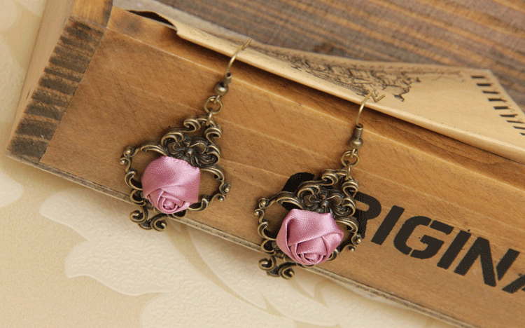 Vintage Style Rose Ear Hooks Earrings