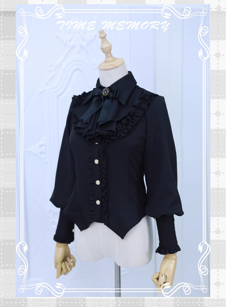 Vintage Academia Bow Tie Lolita Top blouse