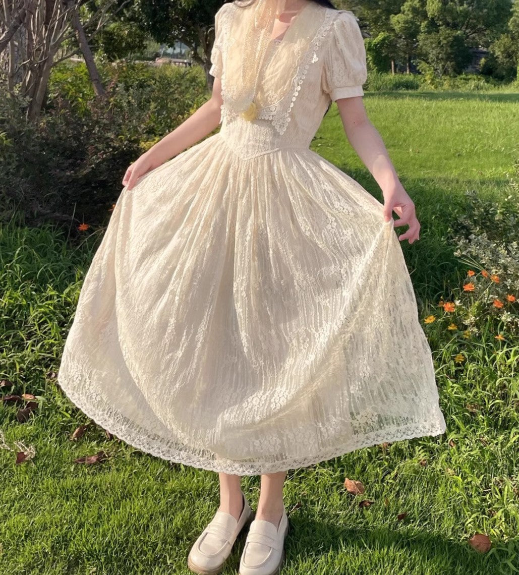 Gunne Sax Remake 70S Fairycore Birdal Dress