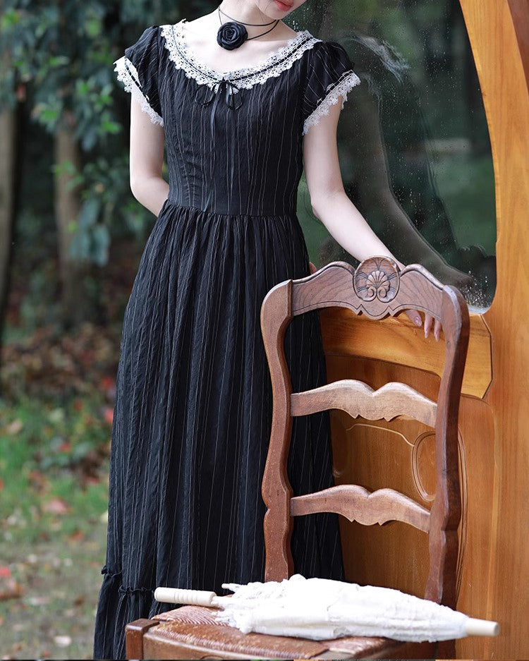 Period Drama Inspired Vintage Blue Prairie Dress