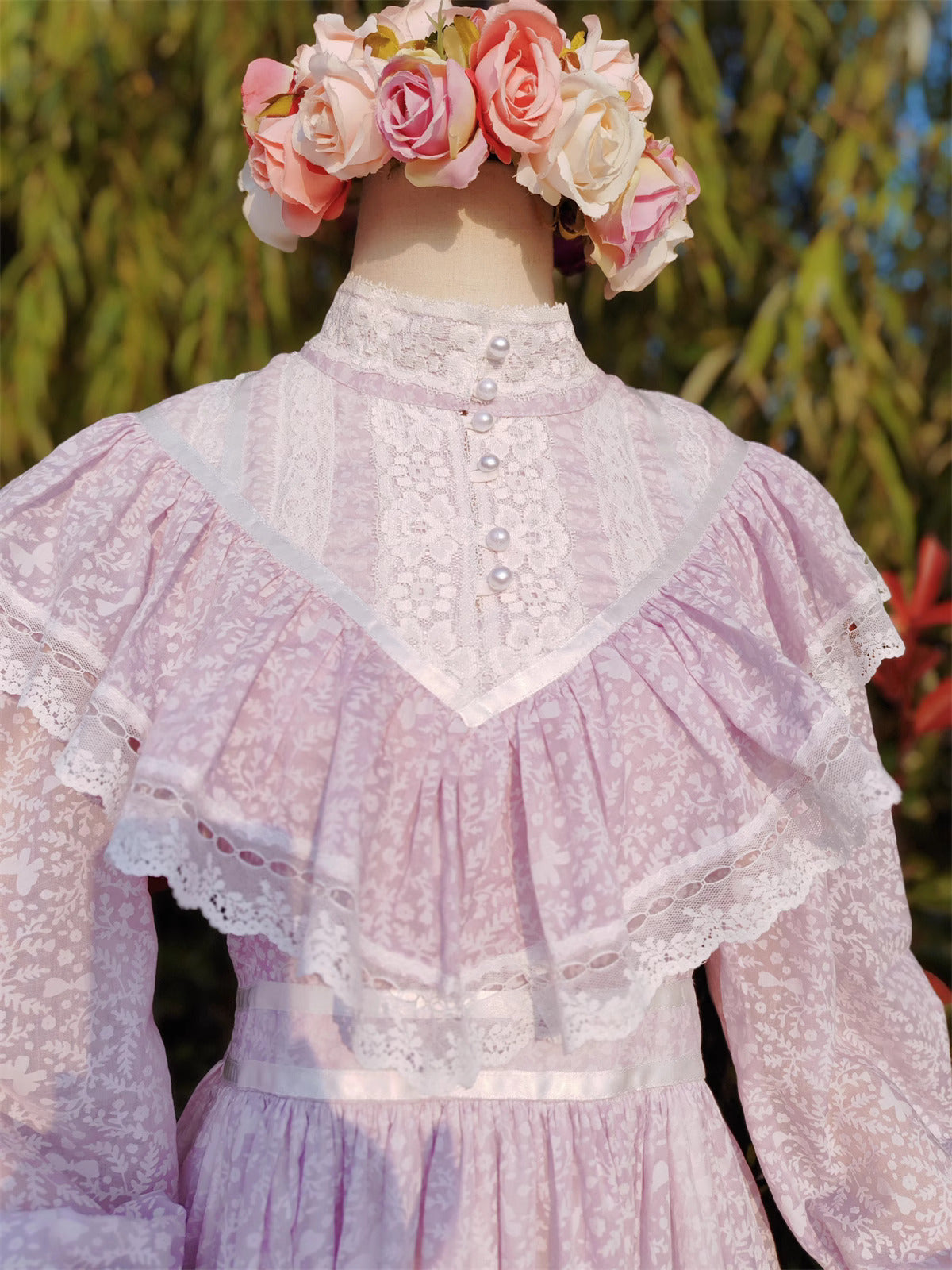 Gunne Sax Remake 70s Pastel Prairie Dress