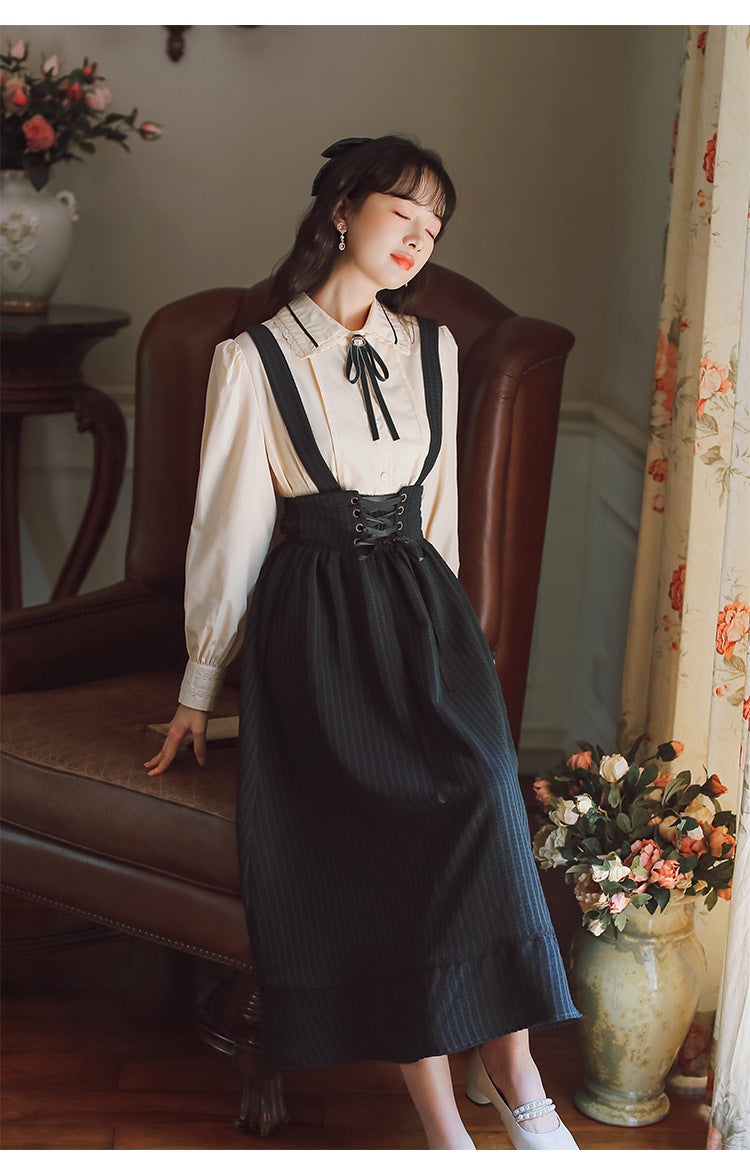 Retro Academia Pinafore Shirt Set