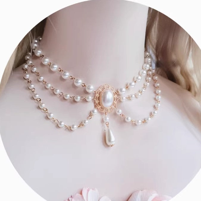 vintage necklace bridal necklace fairycore royalcore necklace lolita necklace