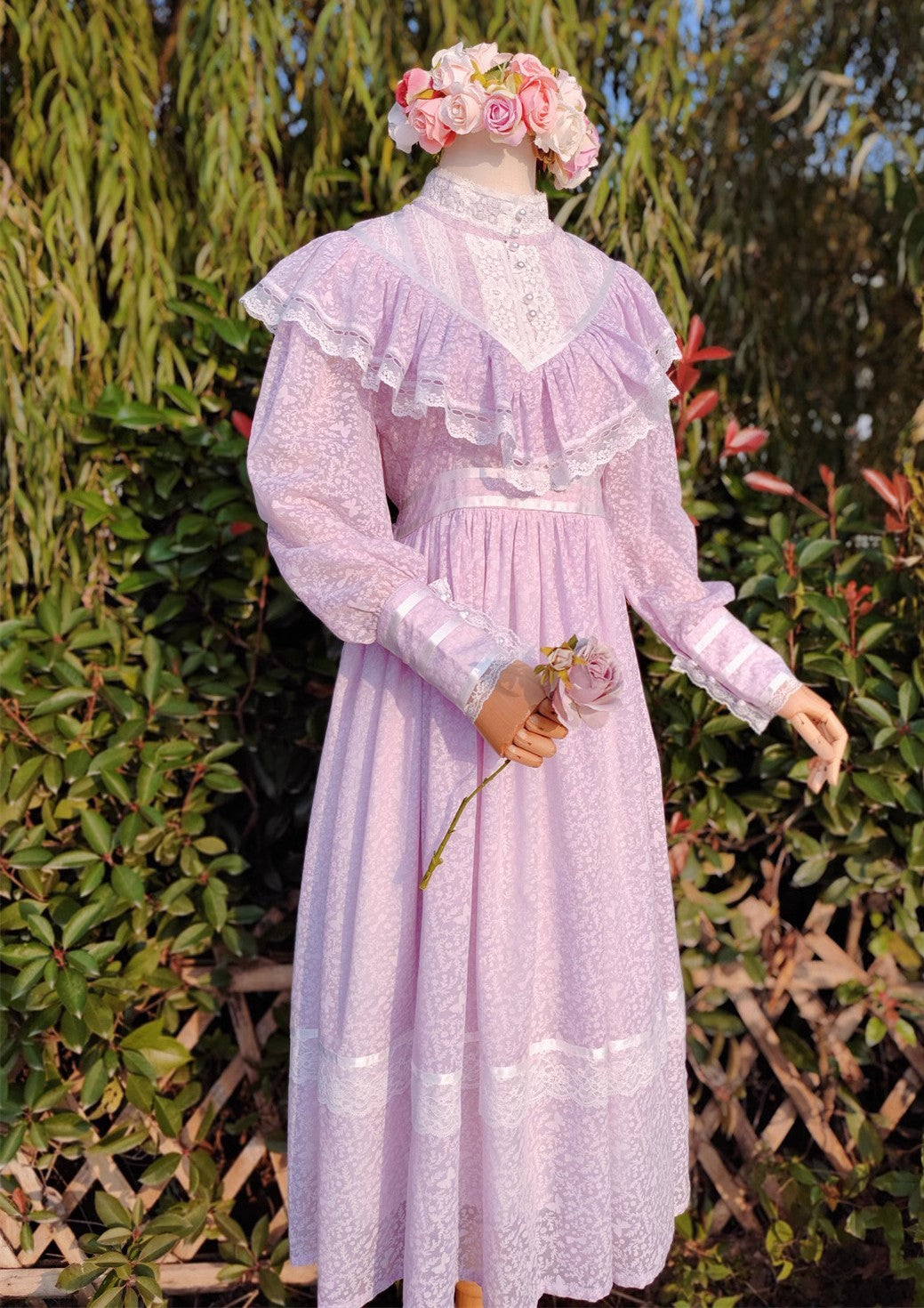 Gunne Sax Remake 70s Pastel Prairie Dress