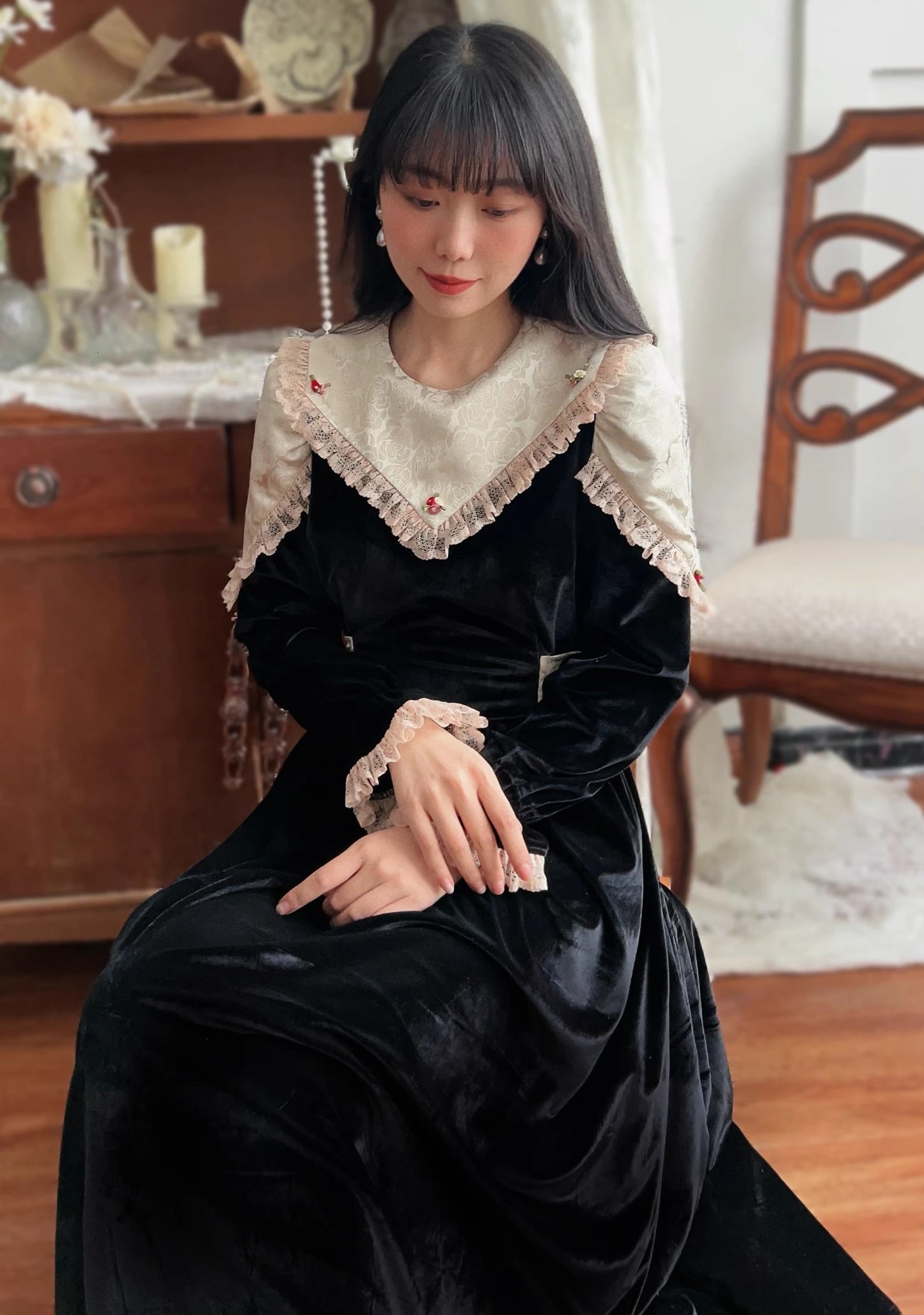 vintage dress gothic dress dark academia edwardian dress