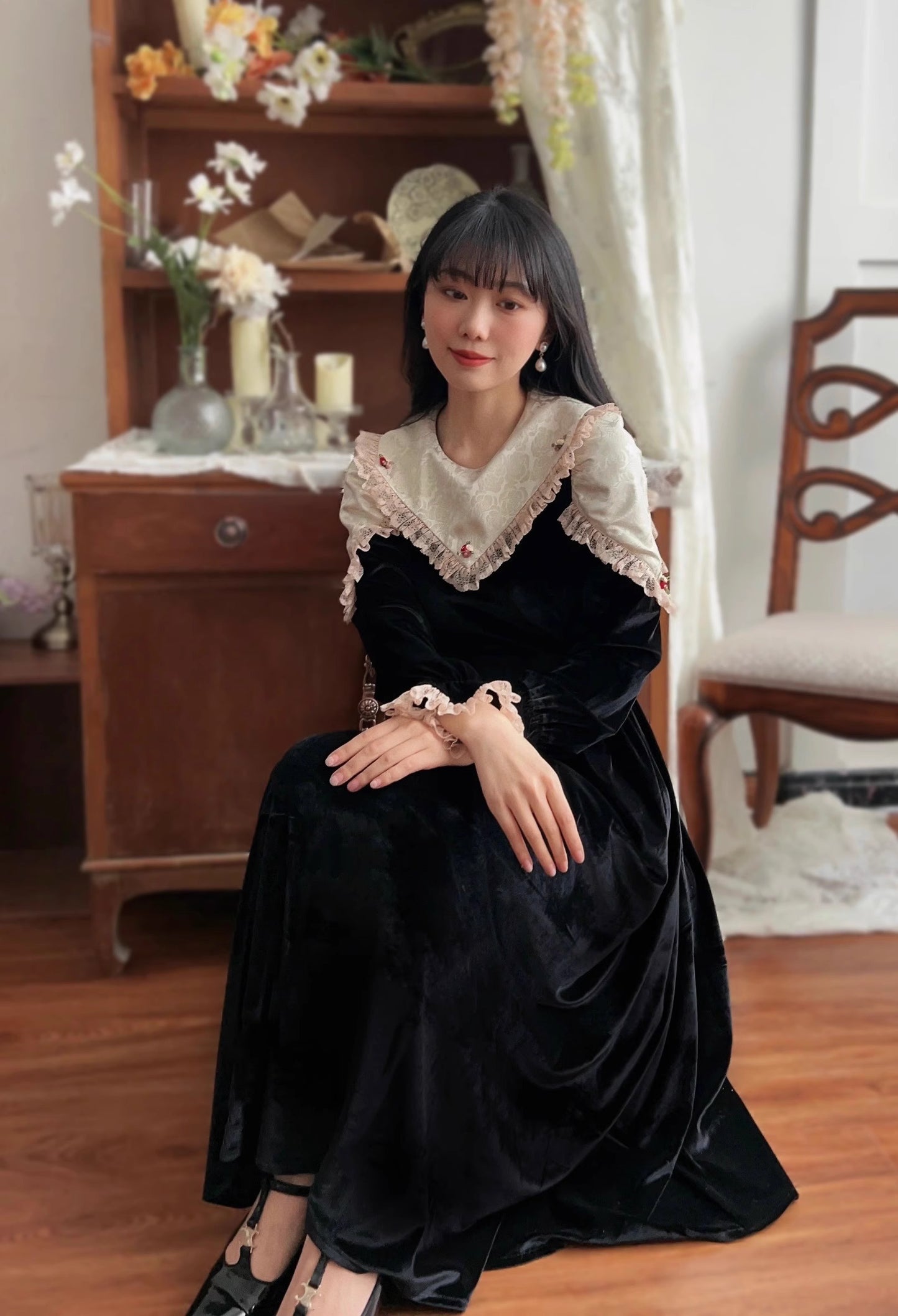 vintage dress gothic dress dark academia edwardian dress