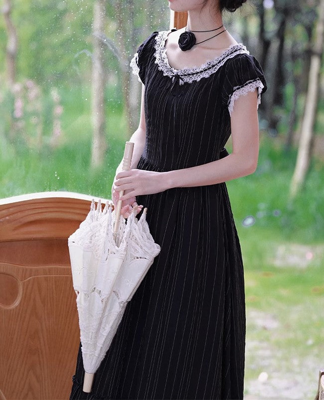 Period Drama Inspired Vintage Blue Prairie Dress