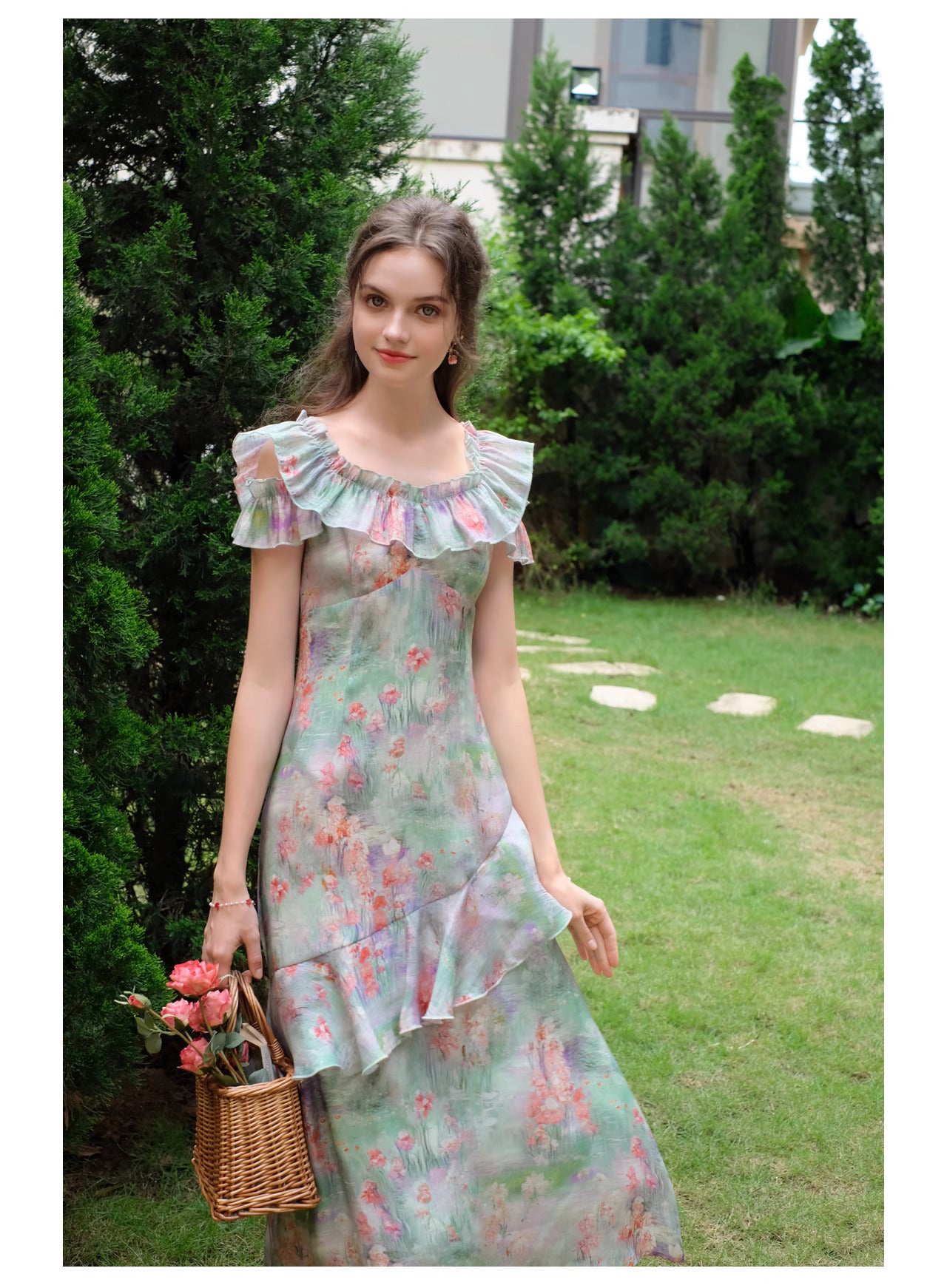 Dreamy Monet's Garden Floral Dress