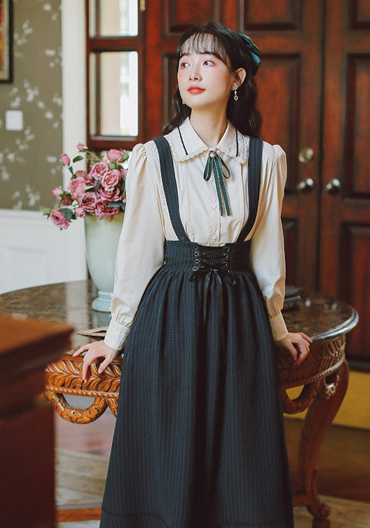 Retro Academia Pinafore Shirt Set