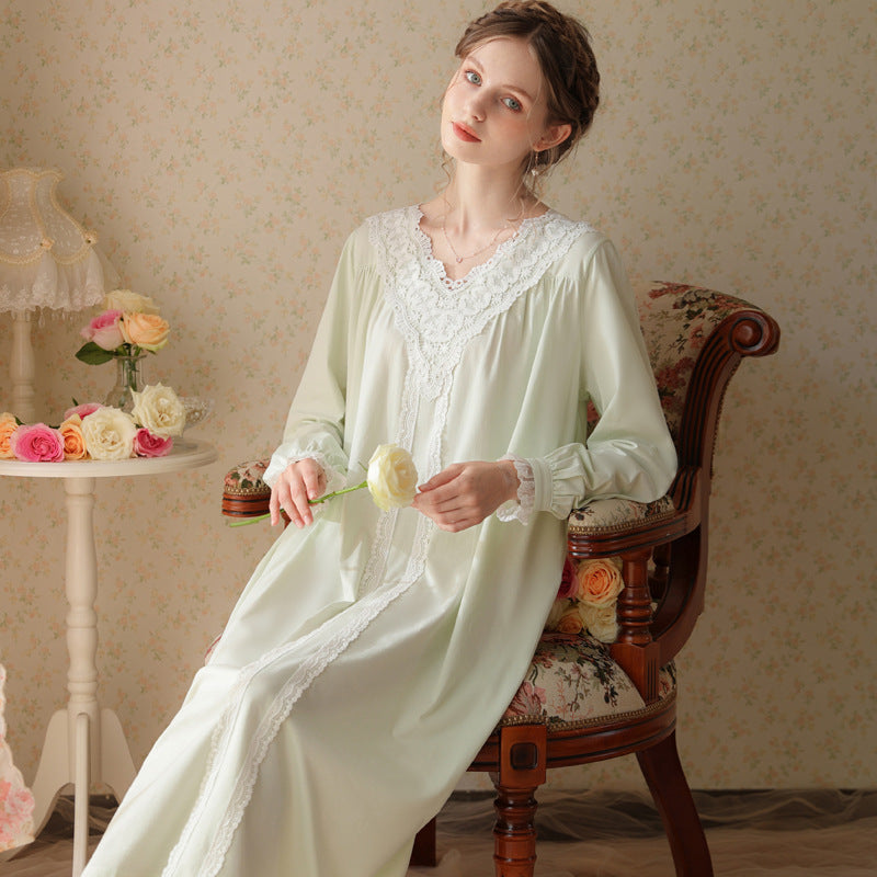 Vintage Style V Neck Night Gown Dress