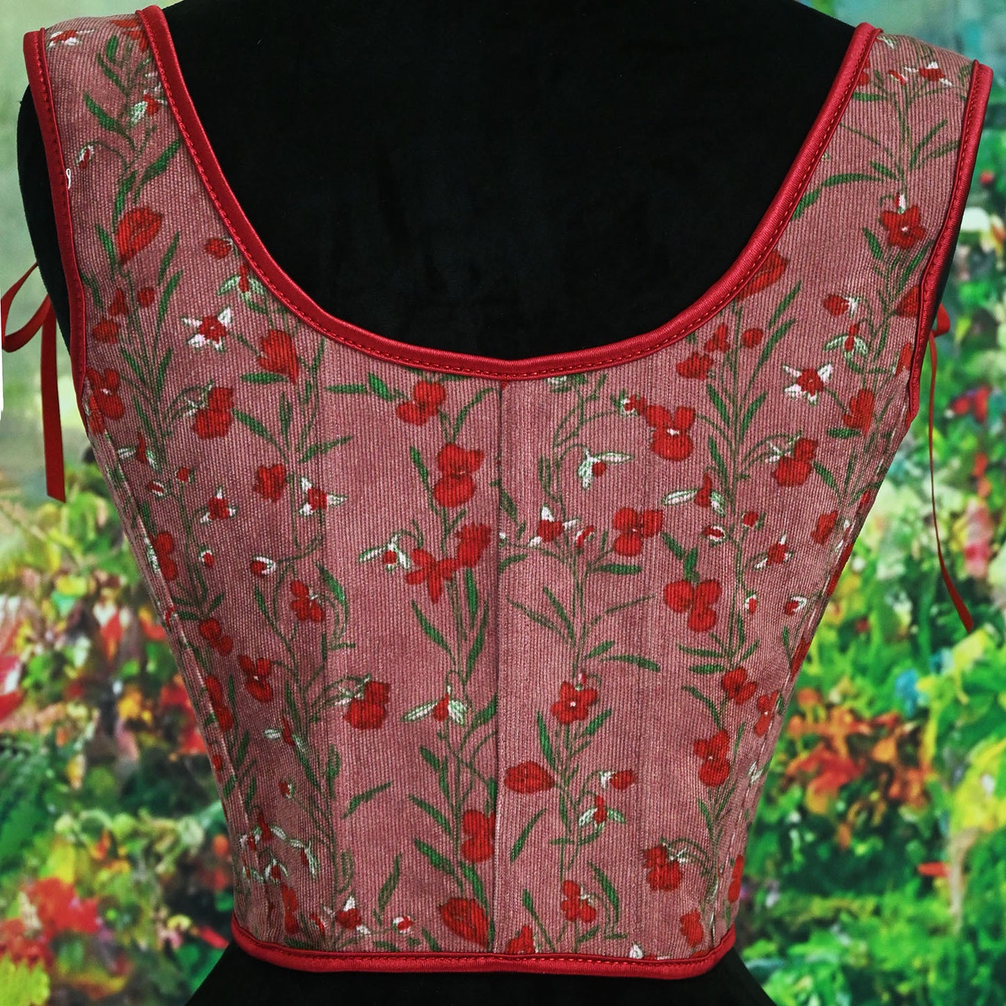 Retro Fairycore Floral Corset