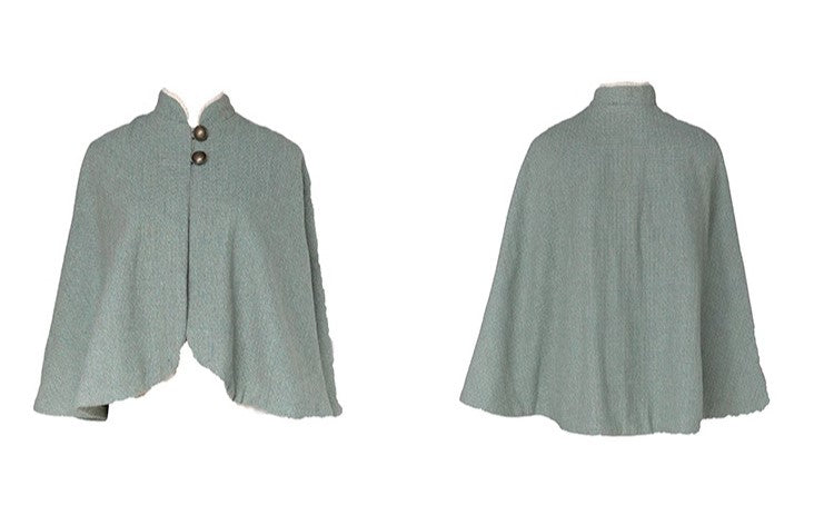 Period Drama Style Blue Vintage Cape Top