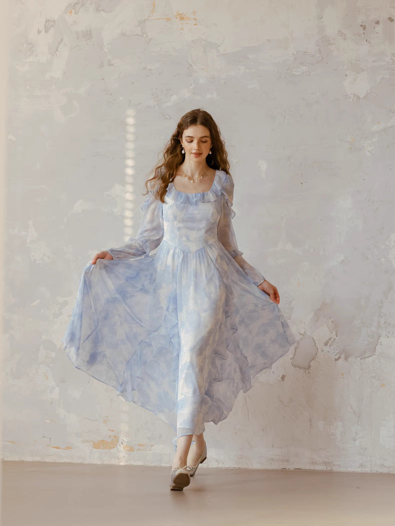 Dreamy Blue Ruffled Dress