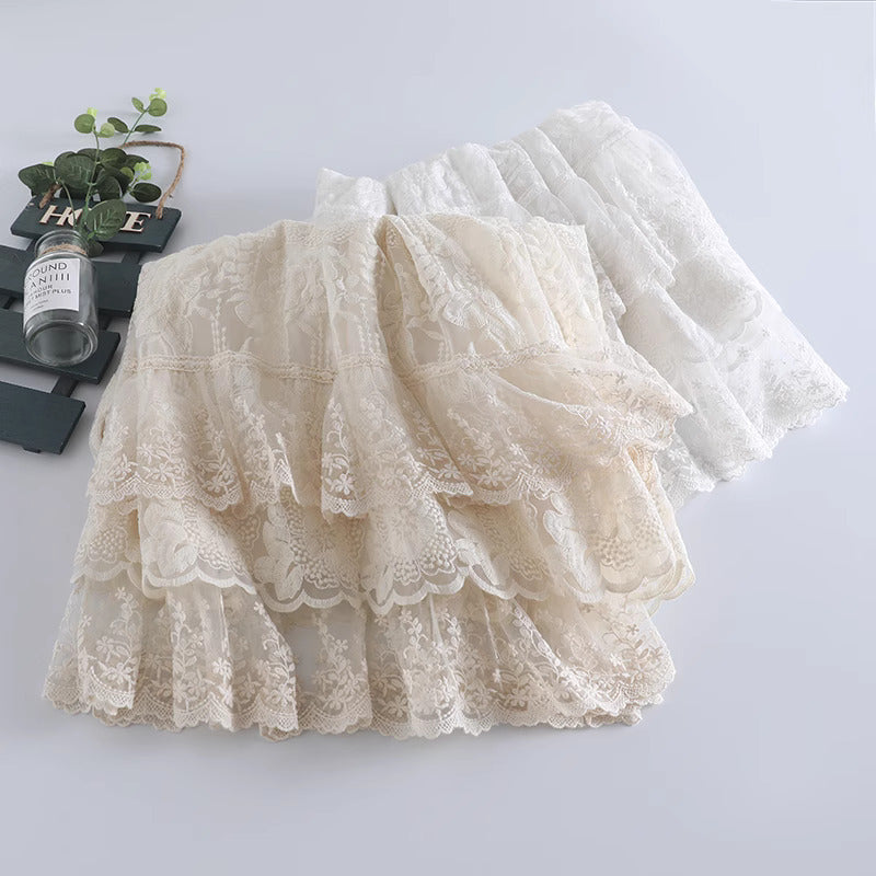 Cottagecore Lace Embroidery Skirt