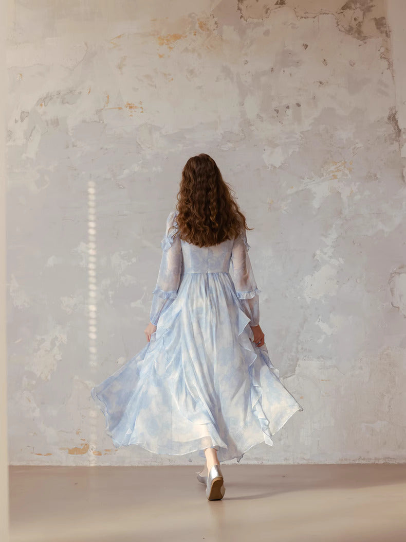 Dreamy Blue Ruffled Dress