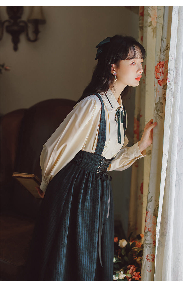 Retro Academia Pinafore Shirt Set