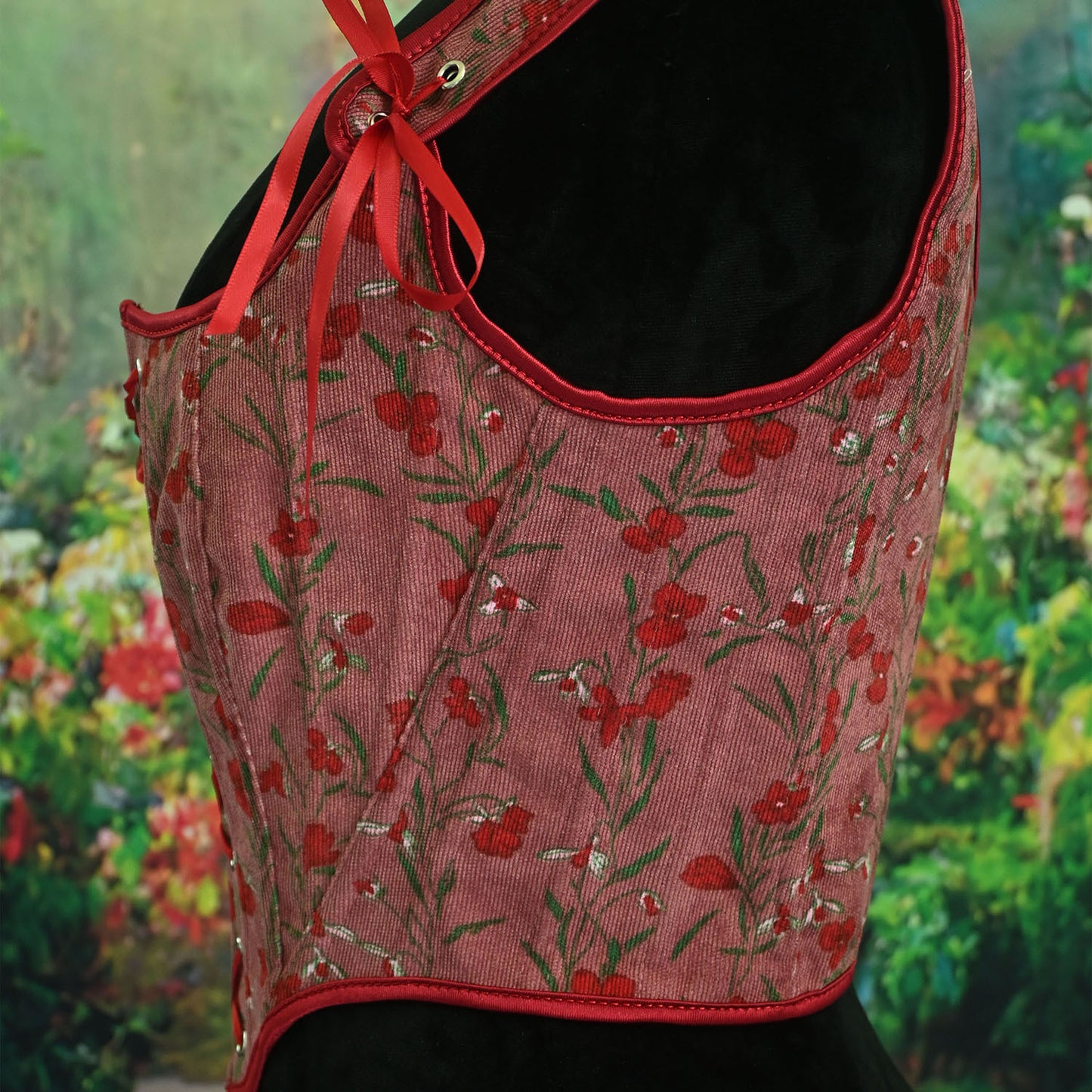 Retro Fairycore Floral Corset