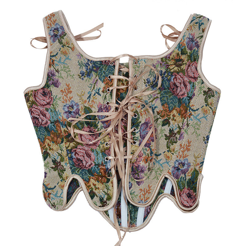 Vintage Style Jacquard Floral Corset Stay