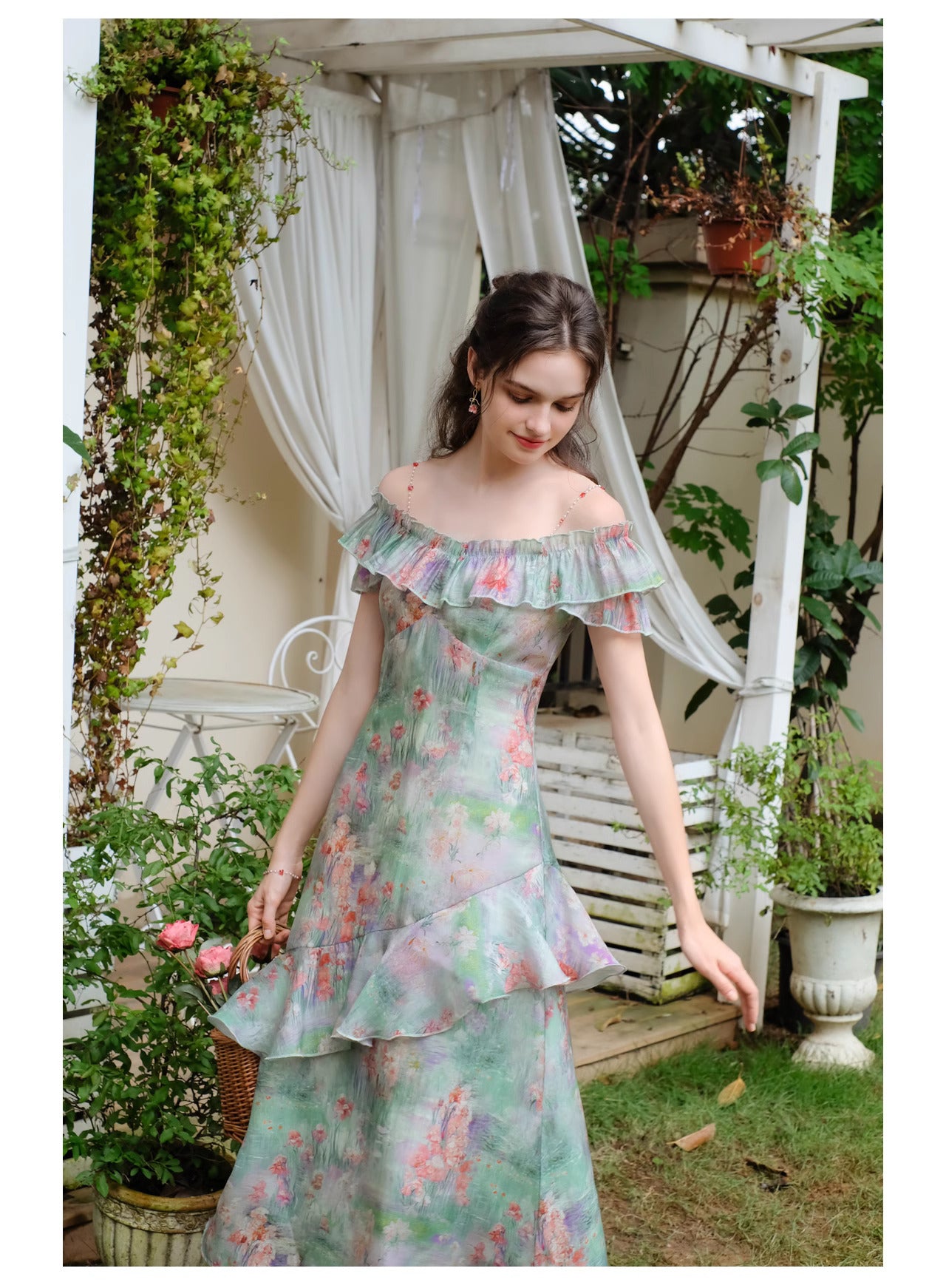 Dreamy Monet's Garden Floral Dress