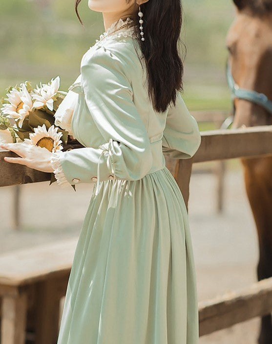 Retro Parisian 50s Green Dress