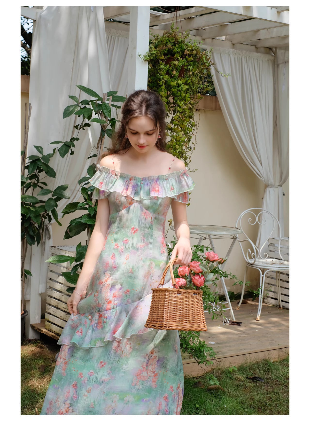 Dreamy Monet's Garden Floral Dress