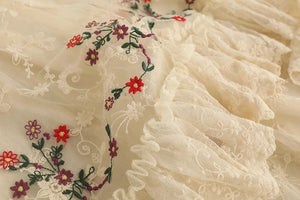 Cottagecore Embroidery Lace Skirt