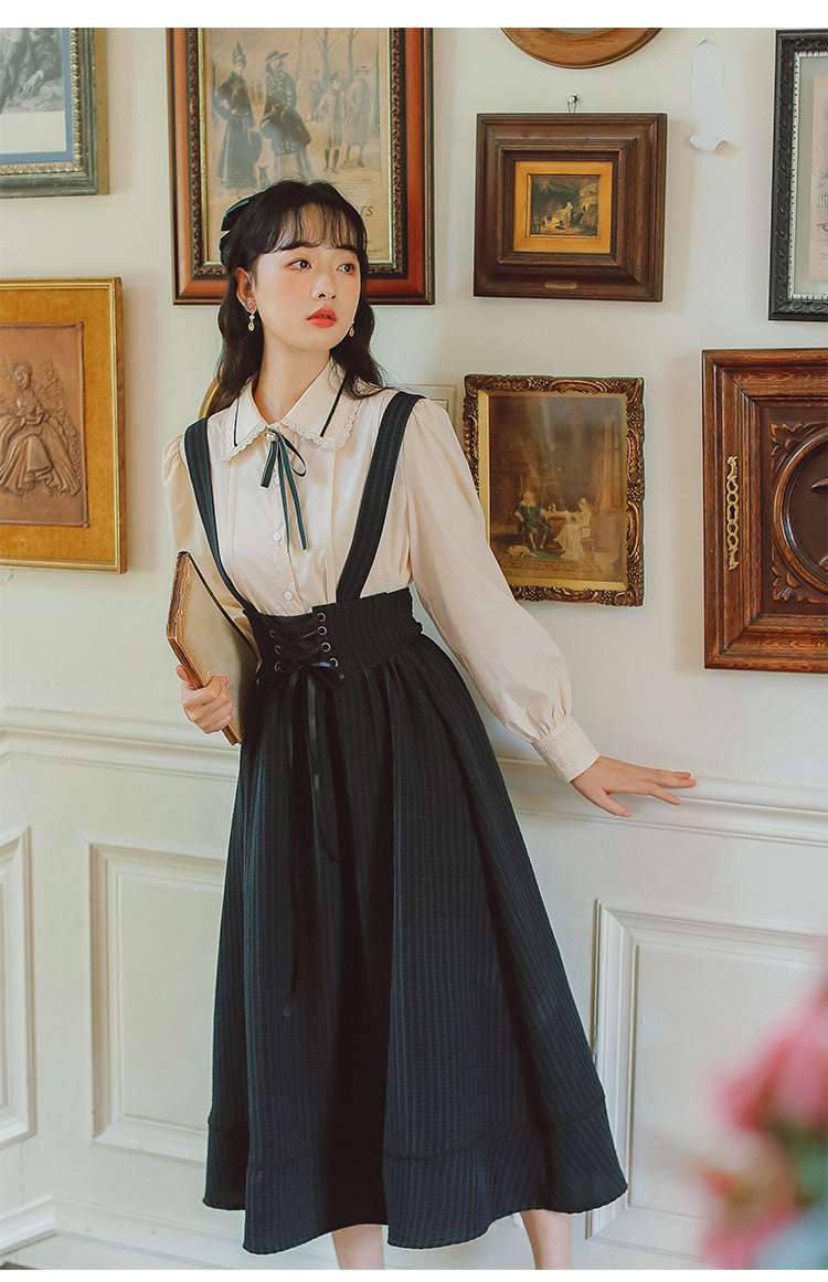 Retro Academia Pinafore Shirt Set