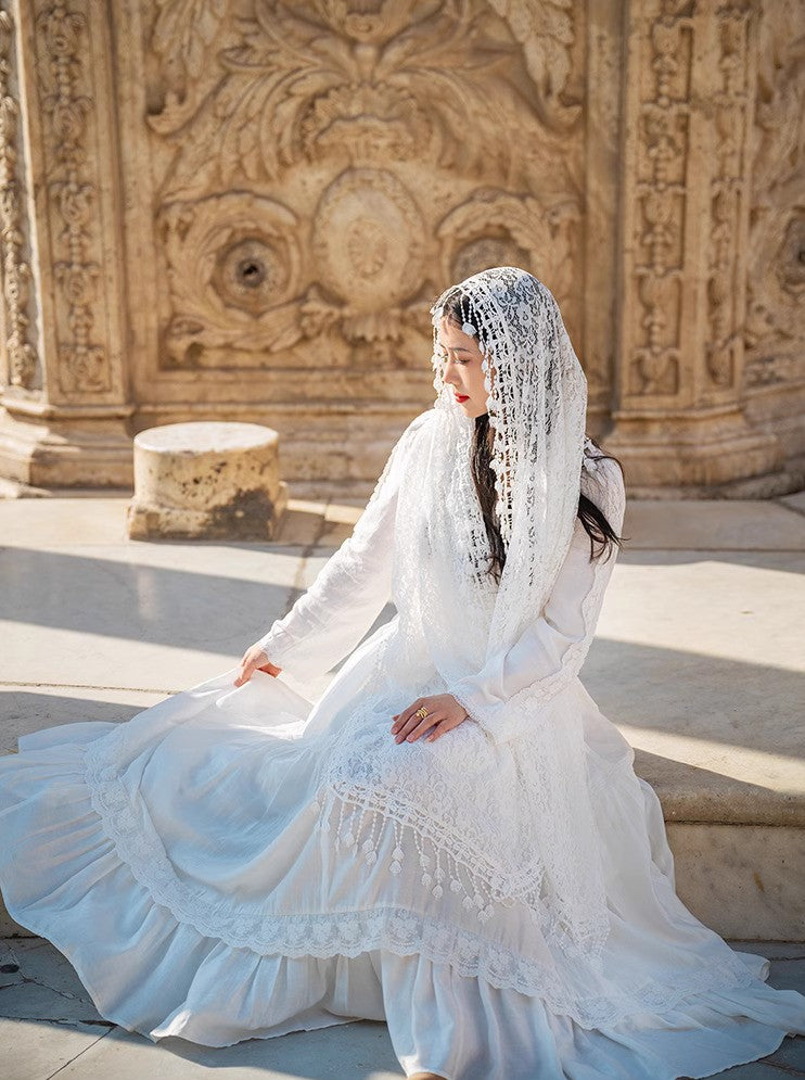 Gunne Sax Style Dreamy Prairie White Dress