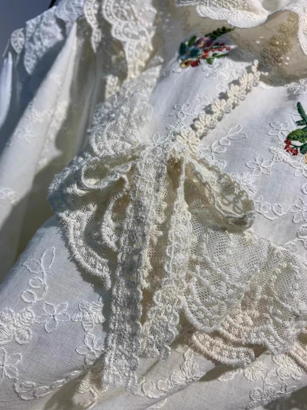 Cottagecore Embroidery Cotton Blouse