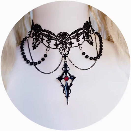 Handmade Gothic Style Black Choker