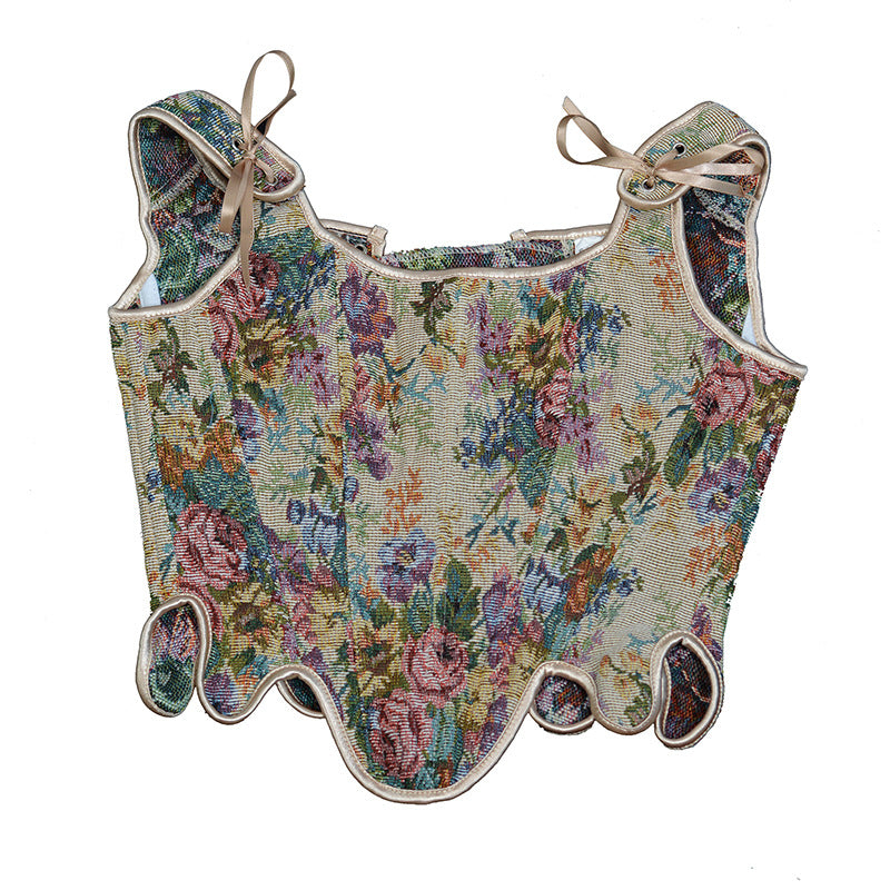 Vintage Style Jacquard Floral Corset Stay