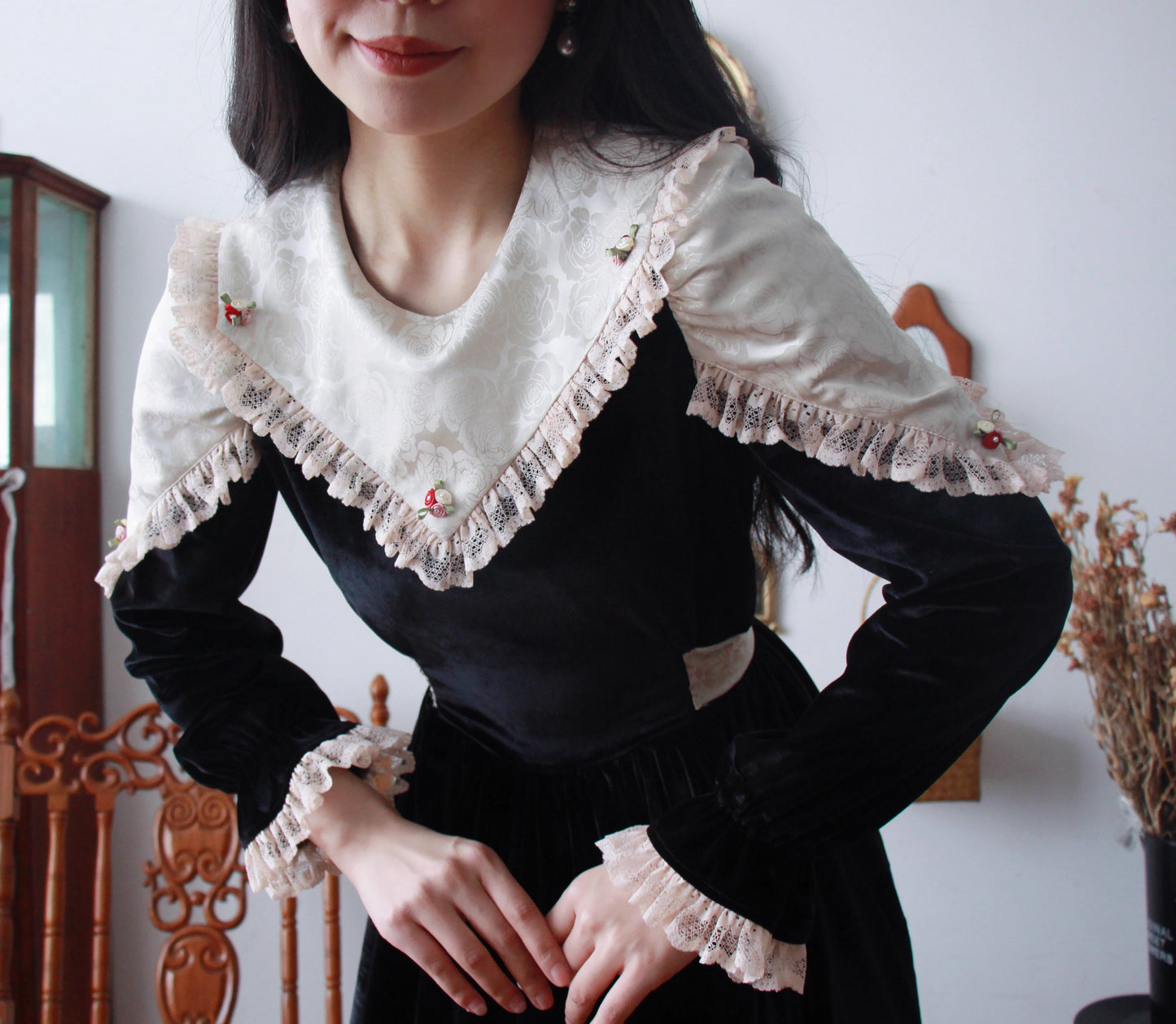 vintage dress gothic dress dark academia edwardian dress