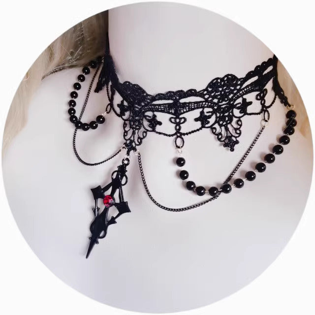 Handmade Gothic Style Black Choker