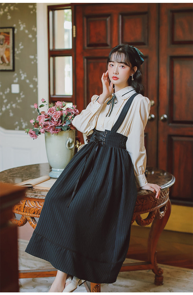 Retro Academia Pinafore Shirt Set