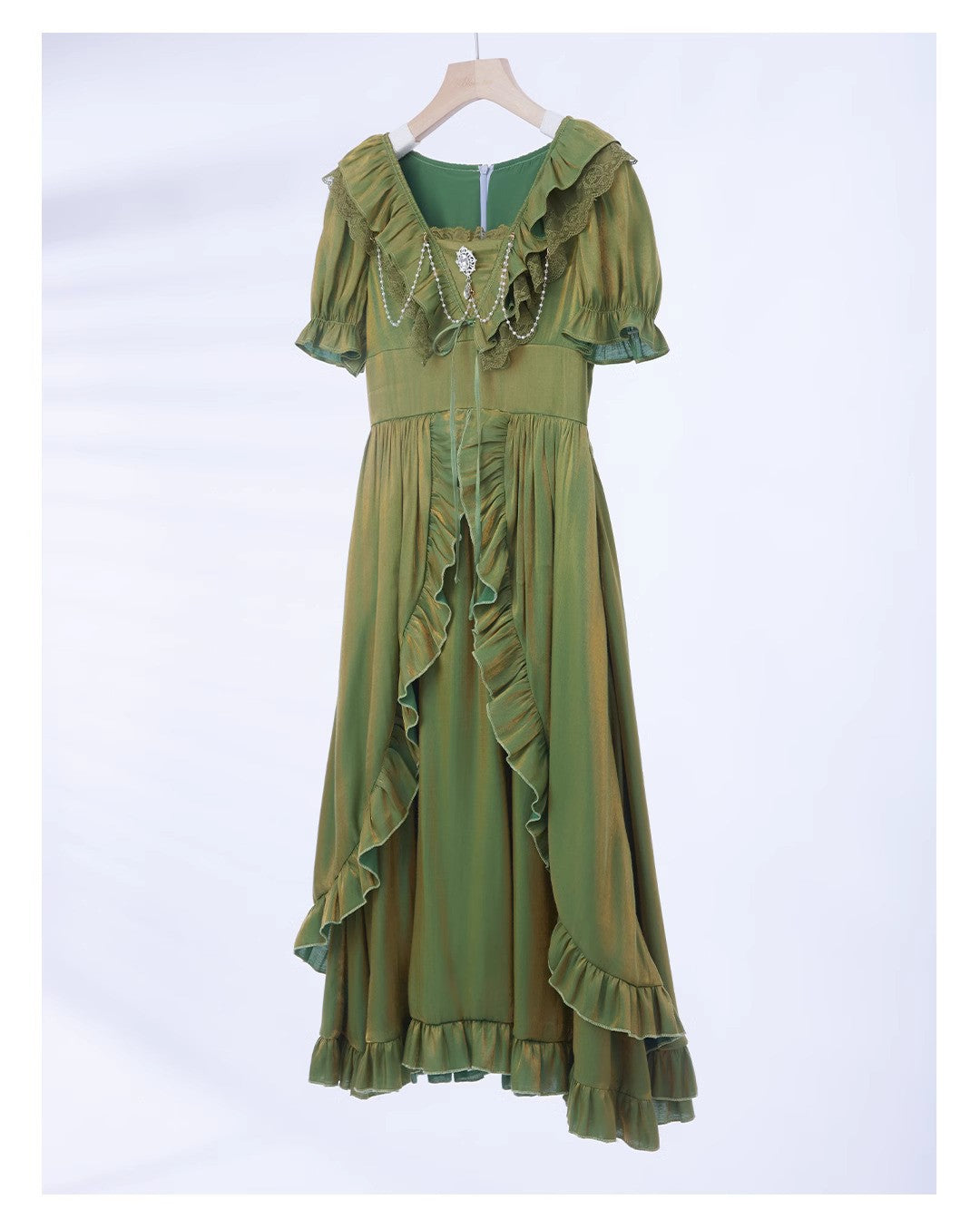 Fairycore Ruffled Green Dress