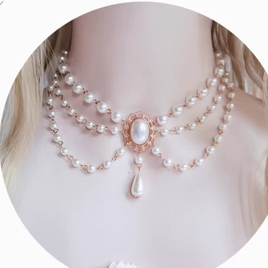 vintage necklace bridal necklace fairycore royalcore necklace lolita necklace