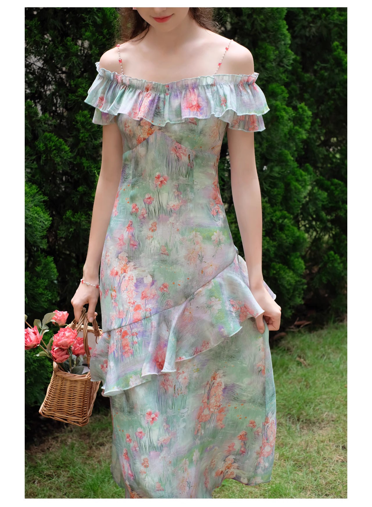 Dreamy Monet's Garden Floral Dress