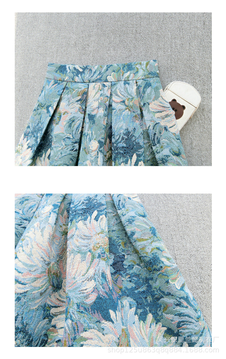 Retro Floral A-line skirt Skirt (Made-to-order)