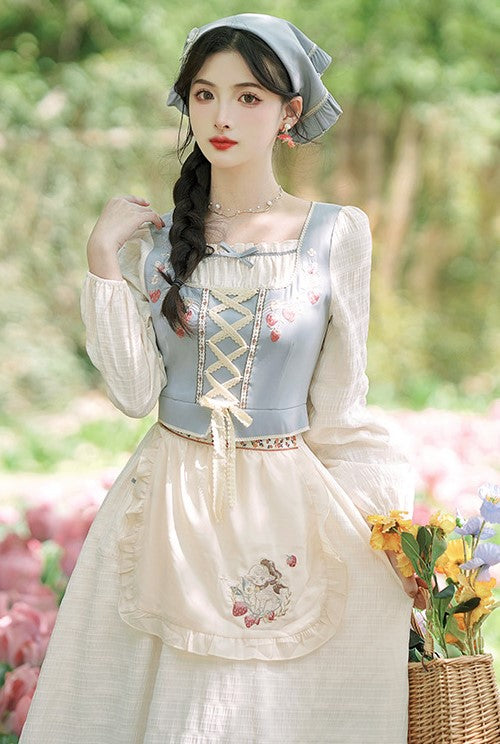 cottageocre dress fairycore dress plus size dress kawaii dress lolita dress sustainable fashion